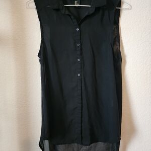 H&M Black Sleeveless Asymmetrical Blouse